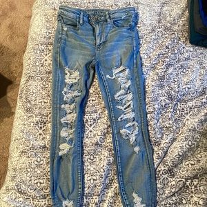 American eagle ripped skinny jeans size 8